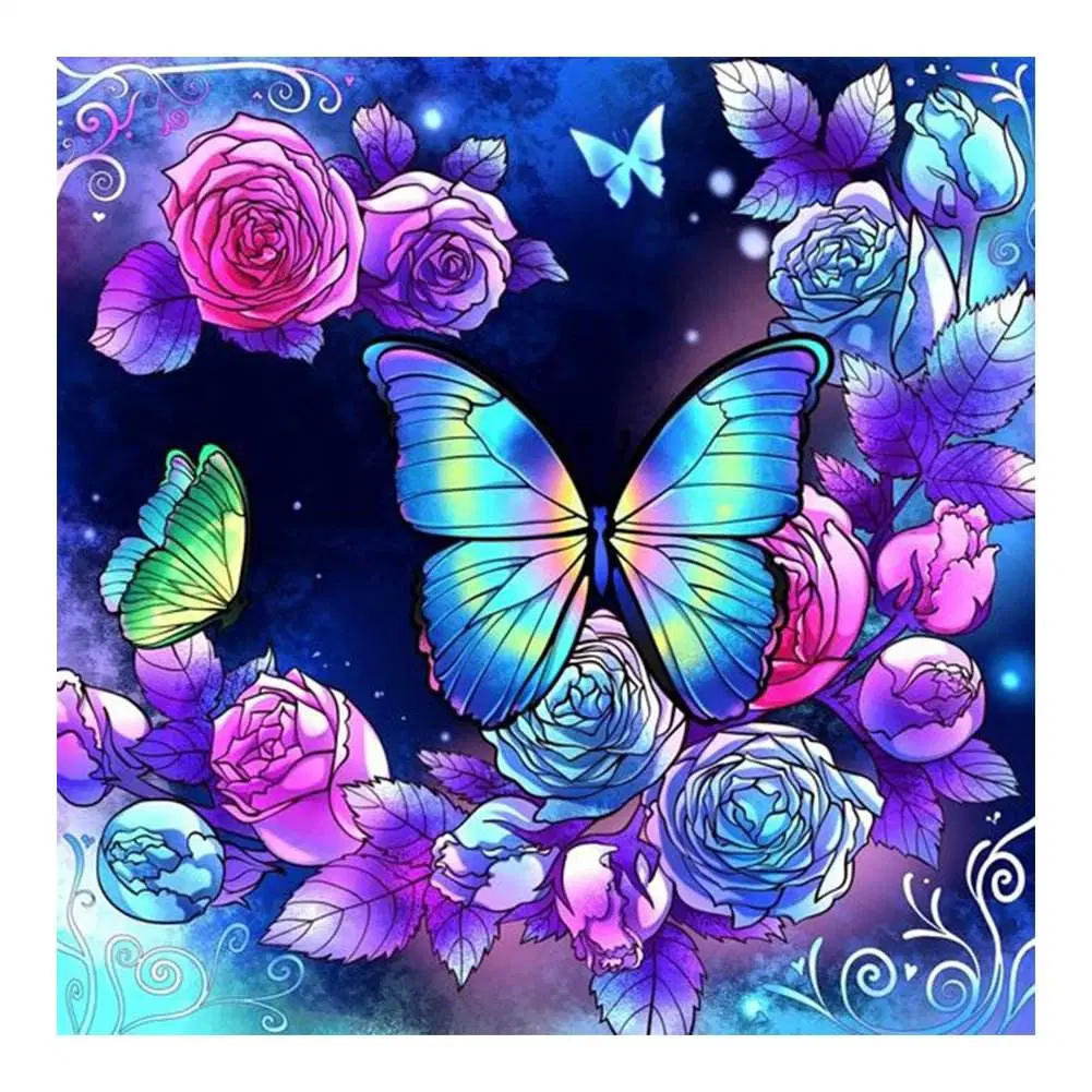 Landscape DIY 5D Diamond Painting Butterfly-Flower