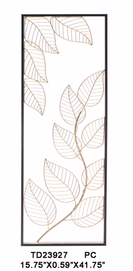 Decorazione da parete con paesaggio di lusso leggero Arte da parete in metallo dorato 3D con luce